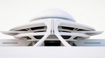 3d futurista ciencia ficción blanco ciudad arquitectura con orgánico rascacielos, para Ciencias ficción o fantasía antecedentes, resumen edificio, generativo ai ilustración foto