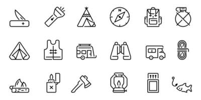 Outdoor icon set vector