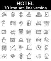 Hotel icon set. Outline icons collection. vector