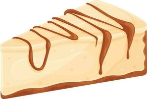 vector ilustración, tarta de queso con chocolate, un pedazo de pastel vertido con chocolate, ilustración para un café o Pastelería comercio, dulce postre
