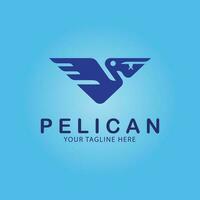 pelican logo line art design vector