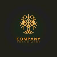 company tree logo line art design vector