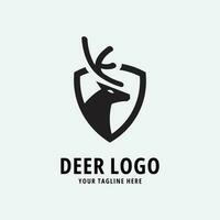 deer line art design logo illustration icon vector