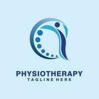 physiotherapy logo line art design vector