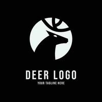 deer line art design logo illustration icon vector
