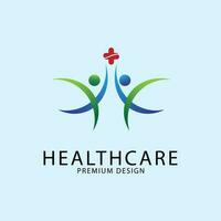 healthcare logo line art design vector