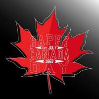 Happy Canada Day Vector Template Lettering Design.