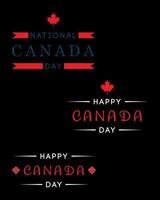 Happy Canada Day Vector Template Lettering Design.