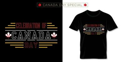 Typography t shirt design for Happy Canada Day. vector