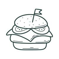 Hand drawn burger vector