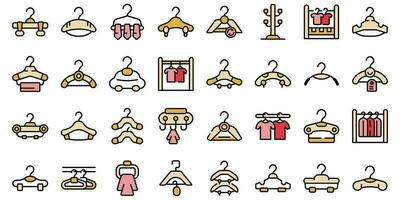 Clothes hangers icons set vector flat