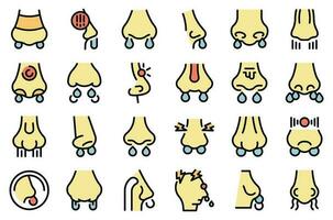 Nosebleed icons set vector flat