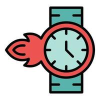 Late work icon vector flat