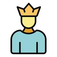 Narcissism king icon vector flat