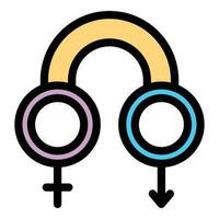 Gender identity cis icon vector flat
