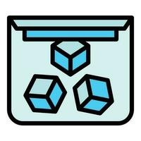 Ice cubes icon vector flat