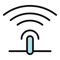 Wifi enrutador punto icono vector plano