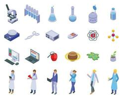 Researcher icons set isometric vector. Data solution vector