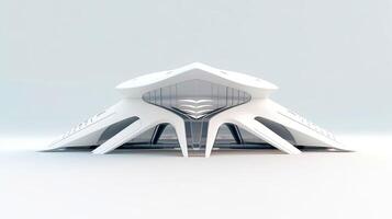 3D futuristic sci-fi white city architecture with organic skyscrapers, for science fiction or fantasy backgrounds, Abstract building, illustration photo