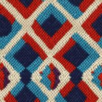 Fabric knitted seamless pattern with geometric shape spots. bright colors background for knitwear design or print, modern strips mat, illustration photo