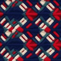 Fabric knitted seamless pattern with geometric shape spots. bright colors background for knitwear design or print, modern strips mat, illustration photo
