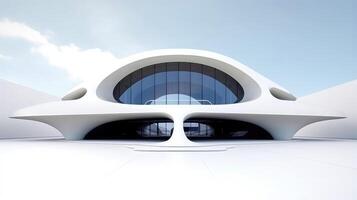 3D futuristic sci-fi white city architecture with organic skyscrapers, for science fiction or fantasy backgrounds, Abstract building, illustration photo