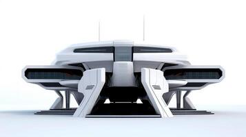 3D futuristic sci-fi white city architecture with organic skyscrapers, for science fiction or fantasy backgrounds, Abstract building, illustration photo