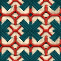 Fabric knitted seamless pattern with geometric shape spots. bright colors background for knitwear design or print, modern strips mat, illustration photo