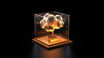 Cloud storage for downloading. digital service or application with data transmission. Network computing technologies. Futuristic Server. Digital space. Data storage, illustration photo