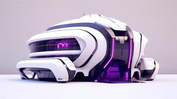 3D futuristic sci-fi white purple city architecture with organic skyscrapers, for science fiction or fantasy backgrounds, Abstract building, illustration photo