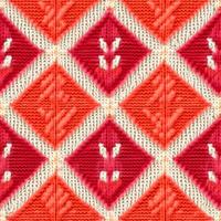 Fabric knitted seamless pattern with geometric shape spots. bright colors background for knitwear design or print, modern strips mat, illustration photo