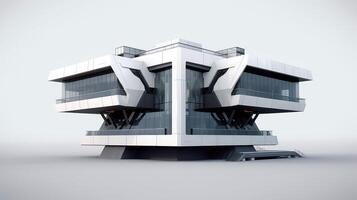 3d futurista ciencia ficción blanco ciudad arquitectura con orgánico rascacielos, para Ciencias ficción o fantasía antecedentes, resumen edificio, generativo ai ilustración foto