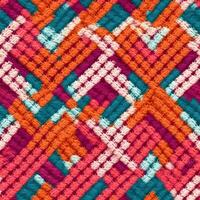 Fabric knitted seamless pattern with geometric shape spots. bright colors background for knitwear design or print, modern strips mat, illustration photo