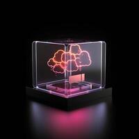 Cloud storage for downloading. digital service or application with data transmission. Network computing technologies. Futuristic Server. Digital space. Data storage, illustration photo
