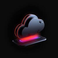 Cloud storage for downloading. digital service or application with data transmission. Network computing technologies. Futuristic Server. Digital space. Data storage, illustration photo