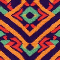 Fabric knitted seamless pattern with geometric shape spots. bright colors background for knitwear design or print, modern strips mat, illustration photo