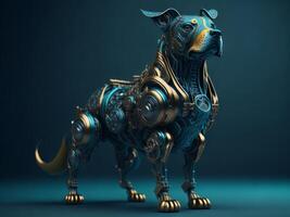 Mechanical dog robot. photo