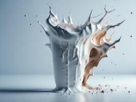 Milk splashes from cup. photo