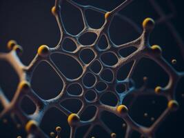 Structure of molecule atomic neuron cell. photo