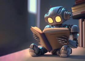 robot with book. photo