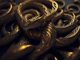 Close up of golden snake. photo