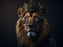 Lion in crown photo