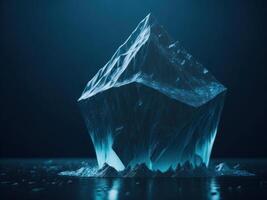 Iceberg that look like crystal in the ocean. photo