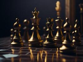 Chess pieces on the chessboard. photo