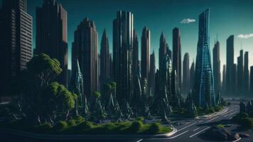 Green eco city concept. photo