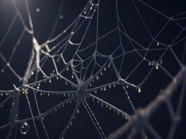 spider web with dew drops. photo