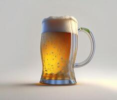 Glass of beer isolated on white, AI generated photo