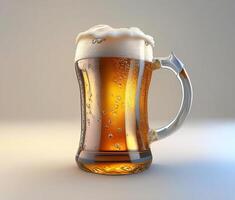 Glass of beer isolated on white, AI generated photo