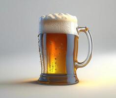 Glass of beer isolated on white, AI generated photo