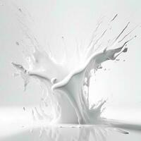 White milk splashes, AI generated photo